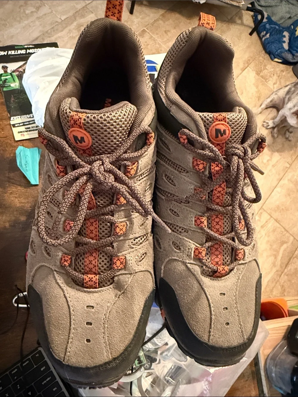 Merrell Crosslander Men’s Gray/Tan and Orange Trail Shoes